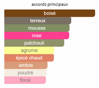 Accords Olfactifs Parfum Gris Dior Christian Dior Collection Privée Boisé Terreux Mousse Rose Patchouli Agrume Épicé chaud Ambre Poudré Floral